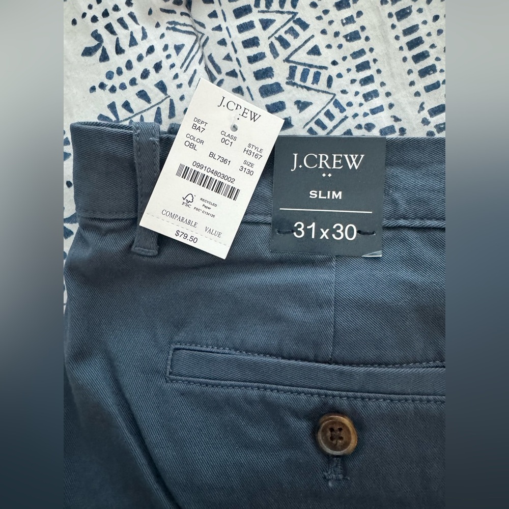 J.Crew Slim Chinos Blue NWT